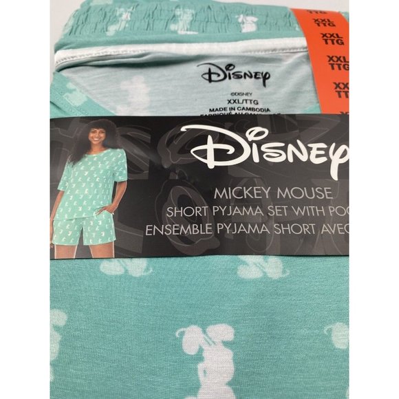 DISNEY Women's PJ's XXLarge XXL Mickey Mouse Pajamas 2-Piece Lounge Wear NWT - Picture 2 of 7
